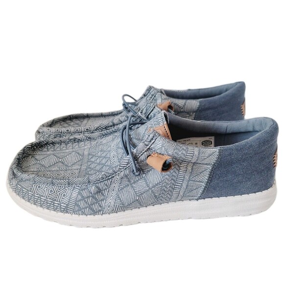 NWT Hey Dude Wally Navy Funk Batik Men\'s Size 11 Slip-On Casual Shoes main image 4